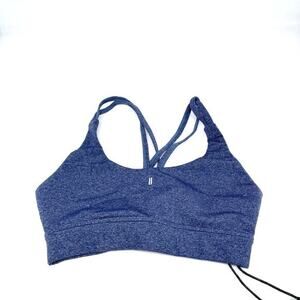 NoBull Women's Plush Blue Heather Strappy Activewear Sports Bra Size XS‎